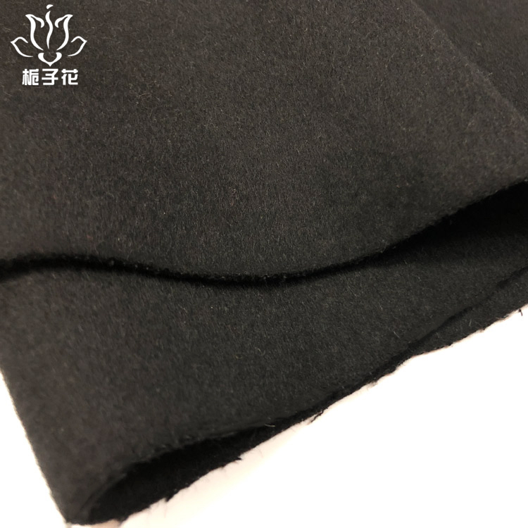 50毛黑色双面呢面料33