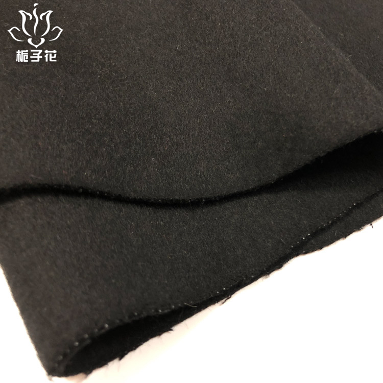 全毛黑色双面呢面料33