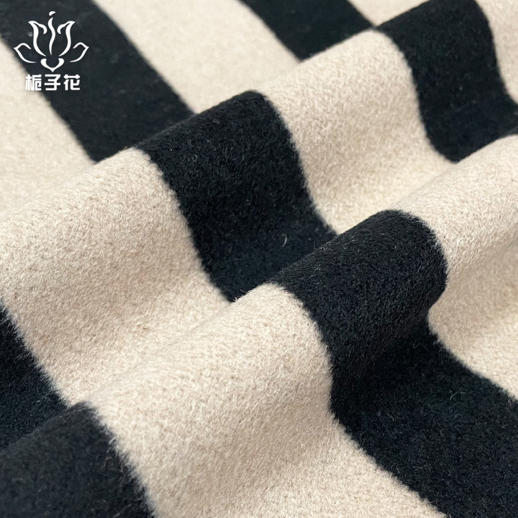 呢绒布厂家直供秋冬50%羊毛条纹呢布料