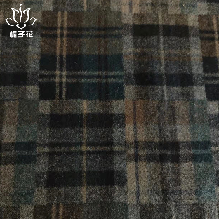 格子双面顺毛呢面料15