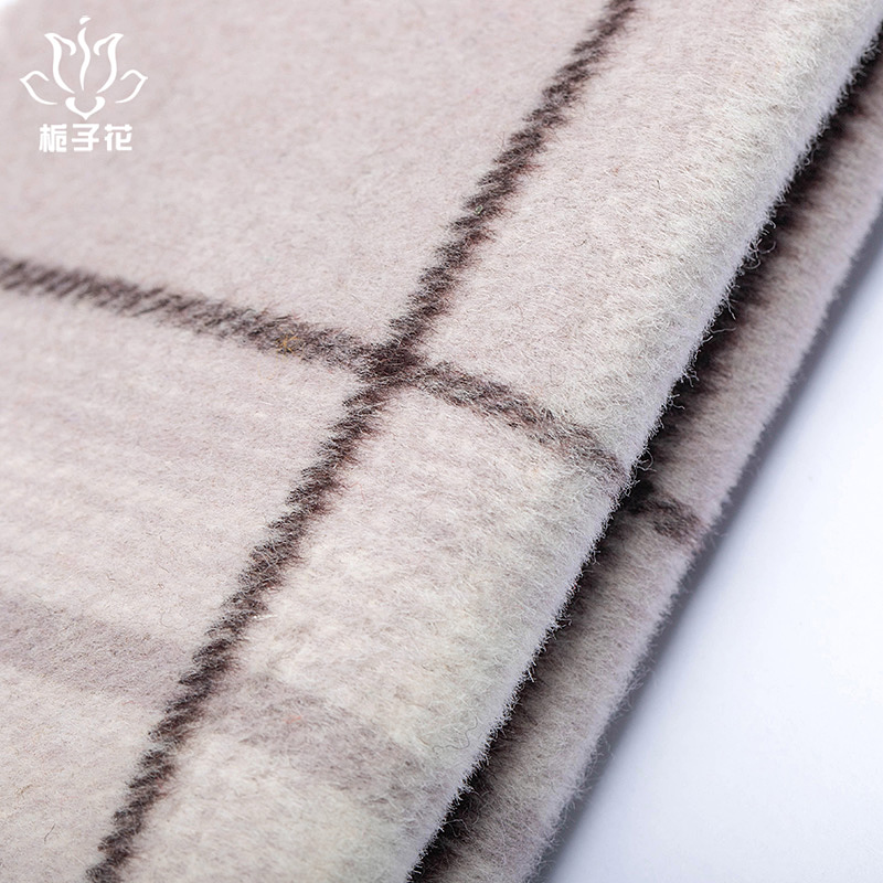 粗纺布料源头厂家供应双面格子呢面料
