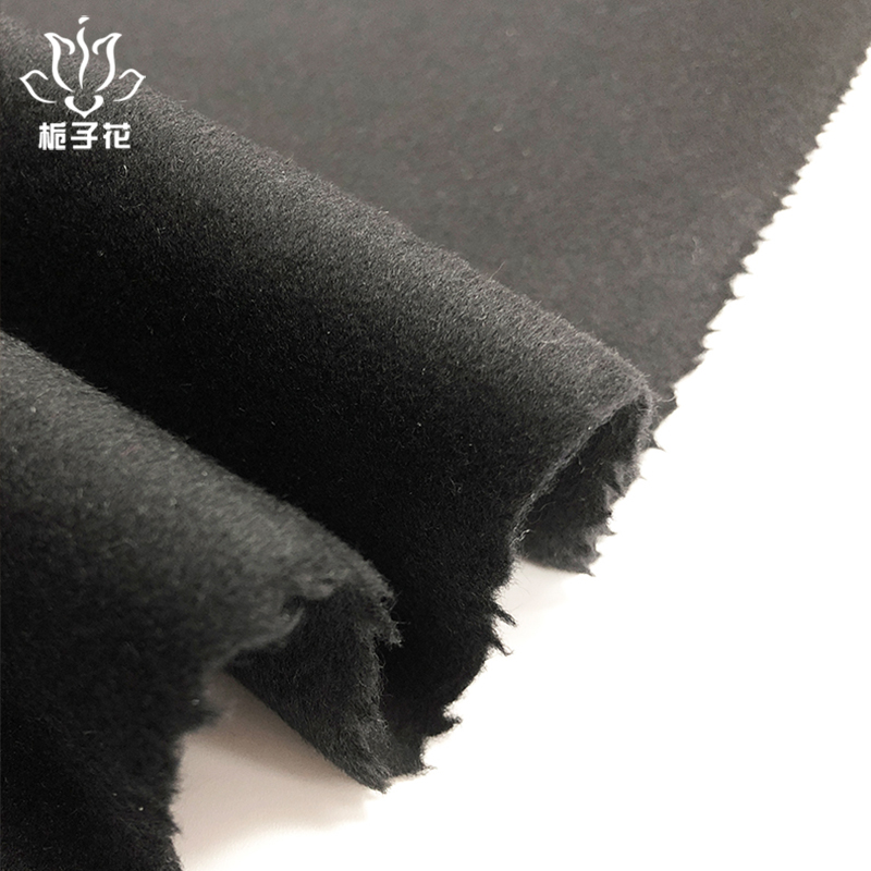色织布工厂直供80%羊毛黑色双面呢面料