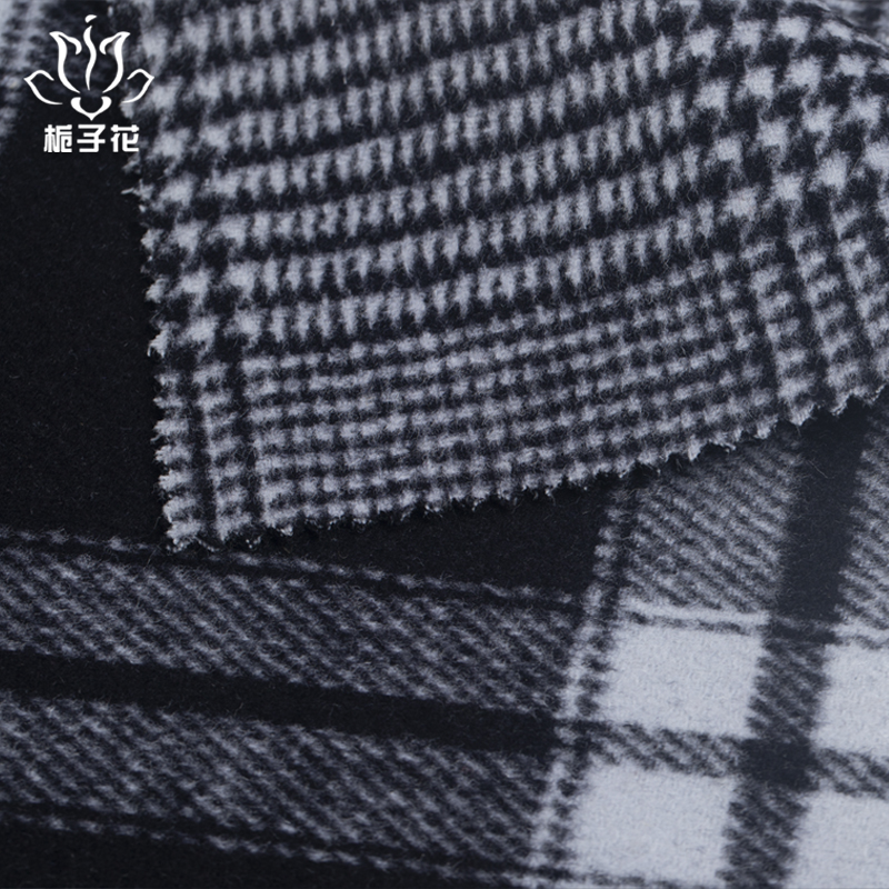 双面毛呢格纹面料