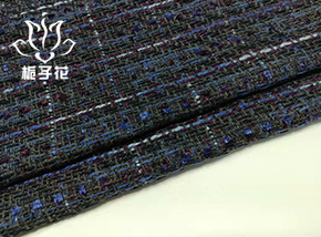 62涤纶黑蓝色小香风