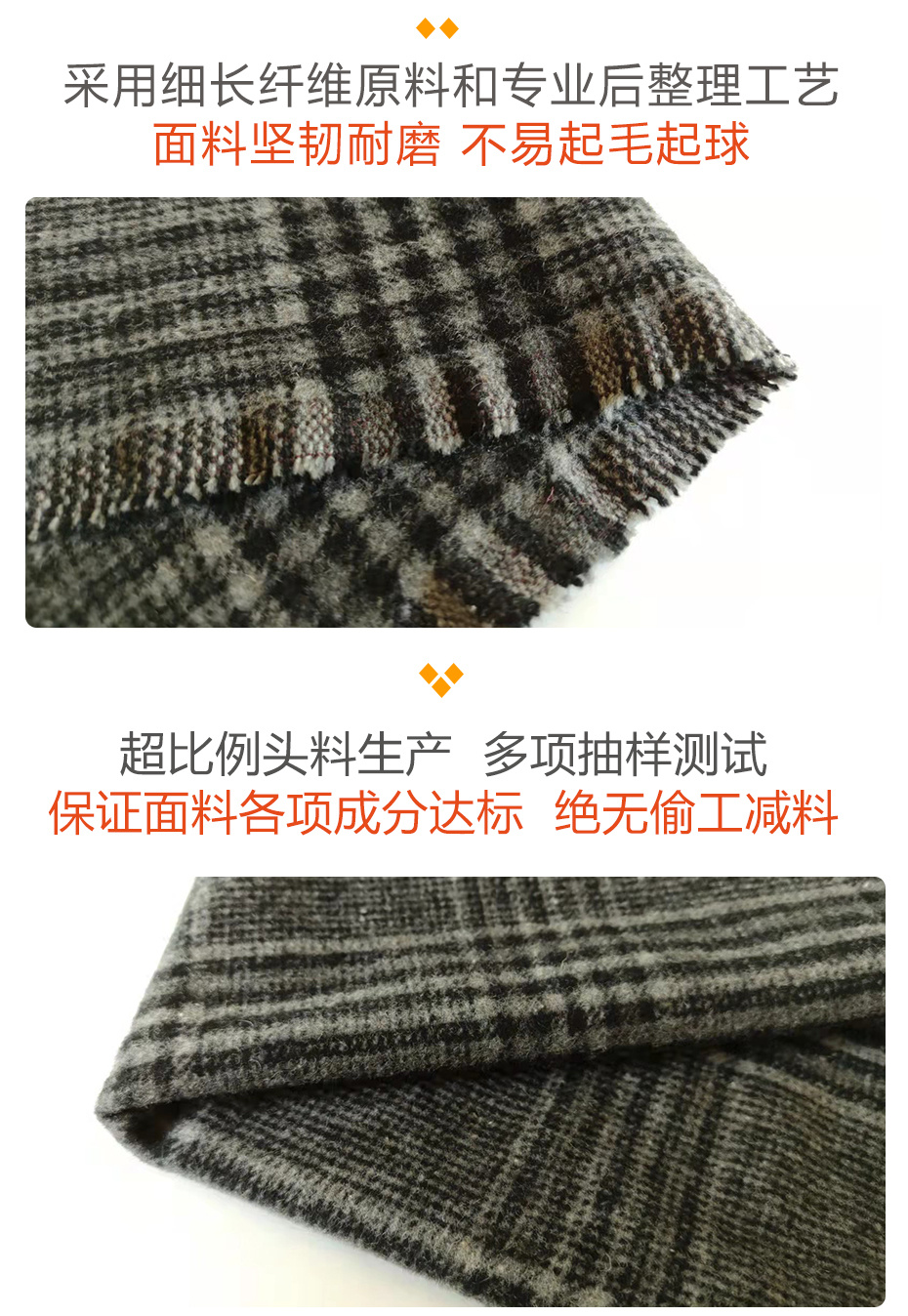 格子麦尔登布料28