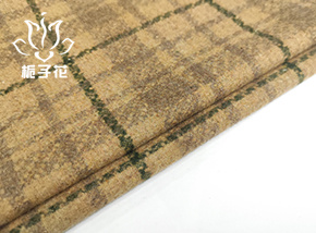30羊毛绿驼格编织呢